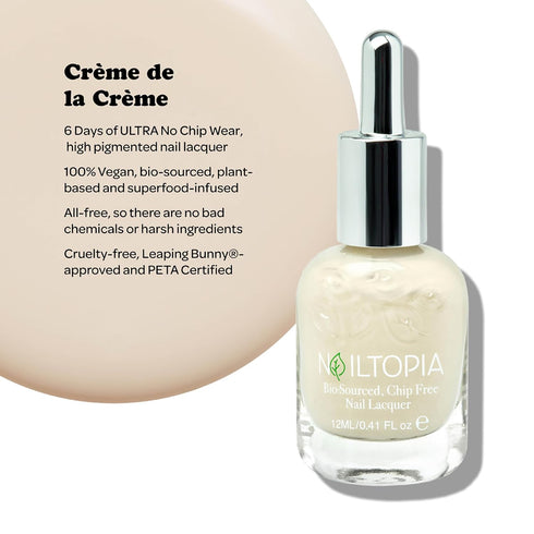 Nailtopia Bio-Sourced Chip Free Nail Lacquer - All Natural, Strengthening Polish - Quick-Dry, Long Lasting Wear - 0.41