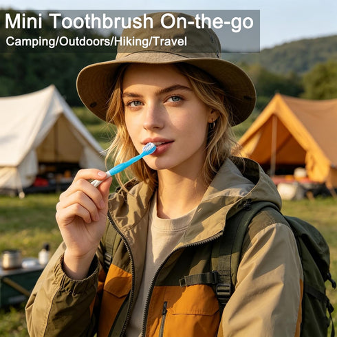 JASUNLEE 30Pack 5-in-1 Disposable Toothbrushes with Toothpaste Tongue Scraper Floss Pick Mini Portable Pre-Pasted