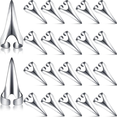 Hicarer 20 Pcs Adjustable Hair Parting Tool, Metal Hair Sectioning Ring for Braiding, Halloween Cosplay, Silver