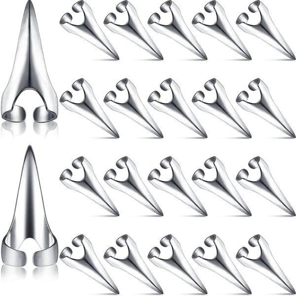 Hicarer 20 Pcs Adjustable Hair Parting Tool, Metal Hair Sectioning Ring for Braiding, Halloween Cosplay, Silver