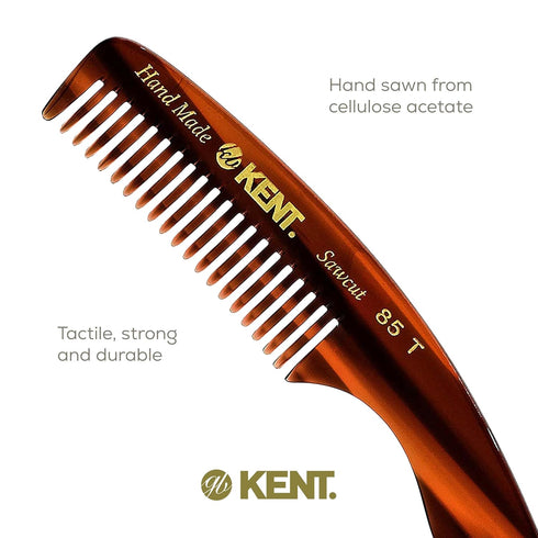 Kent 85T Small Wide Tooth Beard and Mustache Pocket Comb, Travel Size for Grooming