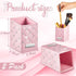 2 Pcs Makeup Brush Holder Crystal Bling Brushes Cup PU Leather Waterproof Glitter Makeup Holder for Women Girls Travel Cosmetic Storage Organizer Dresser Vanity Accessories, Pink