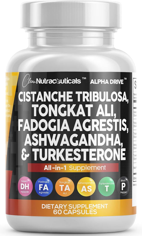 Clean Nutra Cistanche Tribulosa 6000mg, Fadogia Agrestis 600mg, Tongkat Ali 400mg, Turkesterone 2000mg, Ashwagandha