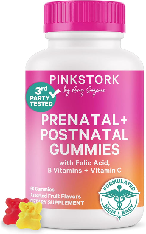 Pink Stork Fertility + Prenatal + Postnatal Gummy Vitamins Full Motherhood Journey