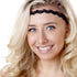 Hipsy Women's Adjustable No Slip Bling Glitter & Bengal Tiger Fashion Headband 3-pack (Wave Black/Tiger/Orange)