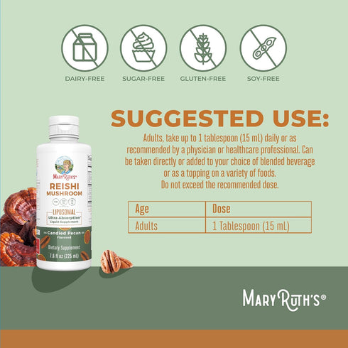 Immune 200mg 7.6 oz, MaryRuth Organics Reishi Vegan Mushroom Supplement | Ultra Absorption Liposomal | Support