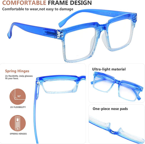 Eyekepper Design Oversized Reading Glasses for Women - Fashionable Readers - Blue +4.00