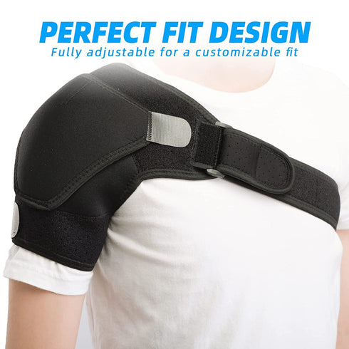 Injury Recovery Compression Support Sleeve, Shoulder Brace for Torn Rotator Cuff, Pain Relief, Fits Left and Right Arm