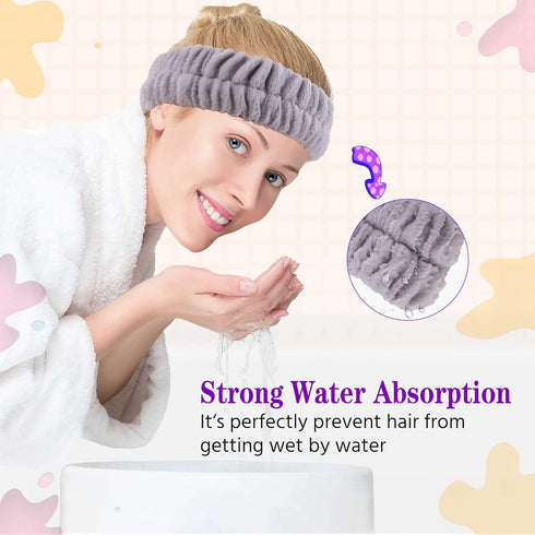 Spa Headband for Washing Face, Soft Makeup Headband for Girls and Women, Skincare Hair Accessory