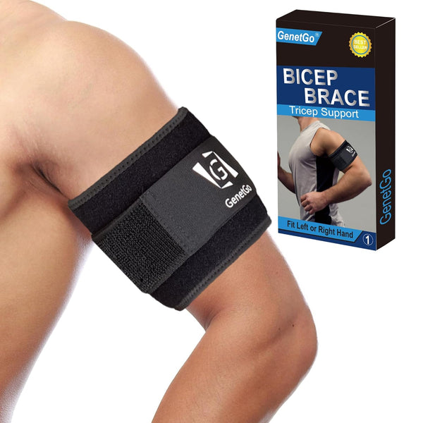 Bicep & Tricep Tendonitis Brace Compression Sleeve - Pain Relief for Muscle Strains, Upper Arm Support (L/XL Width-4")