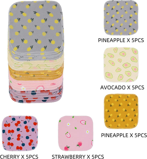 Paperless Towels Roll, Washable Cotton Cloth, 25 Pack with Durable Cardboard Roll, 10" X 10" Eco Friendly