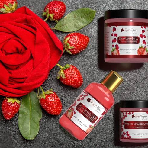 Strawberry Body Oil - Natural Hydrating & Deep Moisturizing for Women, 4 fl. oz