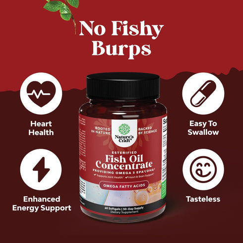 Omega 3 Fish Oil Supplement, 2000 mg per Serving, EPA DHA Fish Oil, Immune Booster Brain Vitamins, Mood Boost, Liver