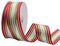 Wired Sheer Ribbon with Red/Green/White Stripes, 1-1/2 Inch x 25 Yards for DIY Gift Wrapping, Wreath Decoration