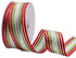 Wired Sheer Ribbon with Red/Green/White Stripes, 1-1/2 Inch x 25 Yards for DIY Gift Wrapping, Wreath Decoration