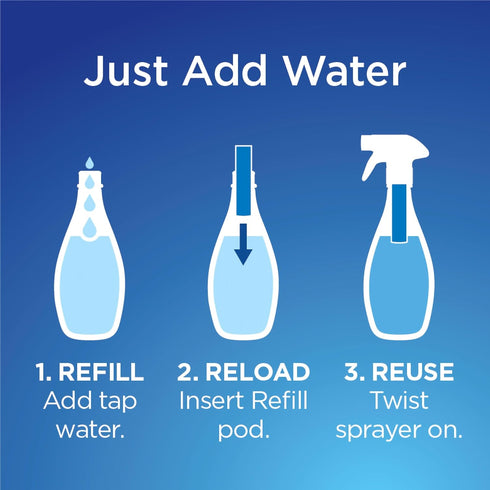 Clorox Glass Cleaner Refill Cartridge, 2 Piece Set, 0.66 Fl Oz, for Reusable Spray Bottle, Household Essentials