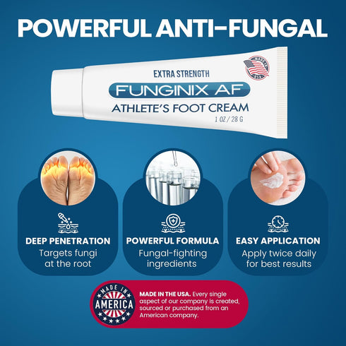 FUNGINIX AF Athletes Foot Cream - Topical Anti-Fungal Treatment (3 Tubes)