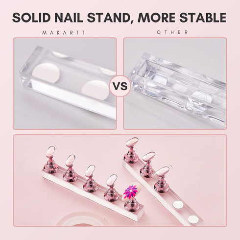 Makartt Nail Stand for Nail Art Display - Practice Holder for Painting Nails with 1M Double-sided Tape