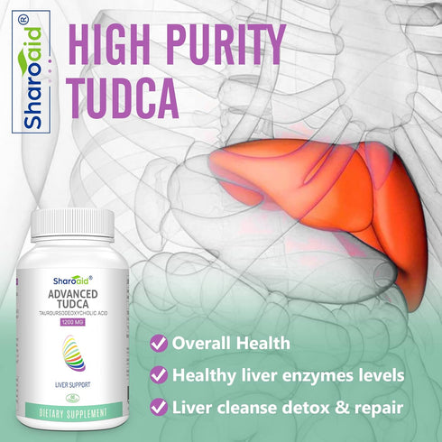 TUDCA Liver Support Supplements 1200 mg - High Strength Vegan Capsules for Liver, Kidney, Gallbladder Health
