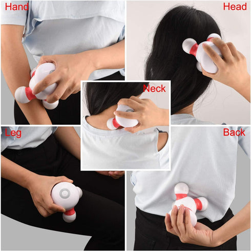 cotsoco Mini Portable Handheld Massager, Vibrating Body Massager with LED Light for Pain Release, Battery Operated