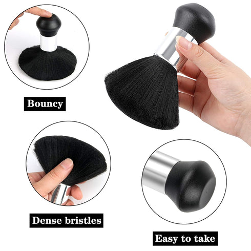Professional Hair Cutting Cape FEBSNOW with Neck Duster Brush, Salon Barber Cape (Black)