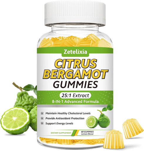 Zetelixia Citrus Bergamot Gummies, Citrus Bergamot Supplement for High Cholesterol, Cholesterol Lowering Supplement