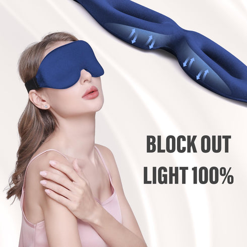 YIVIEW Sleep Mask for Side Sleeper, 3D Pink Sleeping Eye Mask, Soft Breathable Eye Cover for Women Men