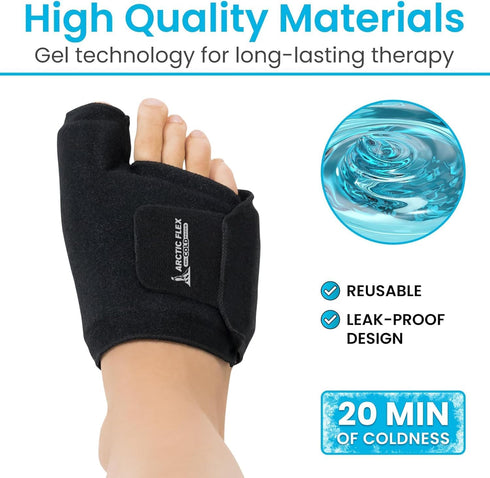 Pack Arctic Flex Foot Ice (Pair) Toe Wrap for Bunion, Plantar Fasciitis, Hallux Valgus, Gout, Swelling & Injuries