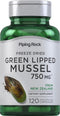 Piping Rock Green Lipped Mussel 750mg | 120 Capsules | Non-GMO, Gluten Free Supplement from New Zealand