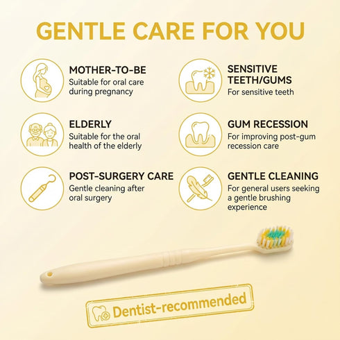 Qianyu 6 3-Layer Pcs Gentle Manual Travel Toothbrushes, Extra Soft Toothbrush Adult Wide Head Soft Hair Toothbrush