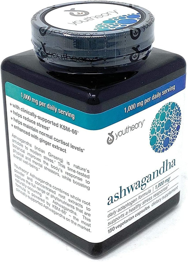 Organic KSM-66 Ashwagandha Vegetarian Supplements 150 Capsules, 1000mg Daily Serving - Supports Healthy Stress Response
