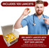 Pressure Activated Safety Lancets 26G 1.8mm, Box of 100, Advocate Glucose Testing Device