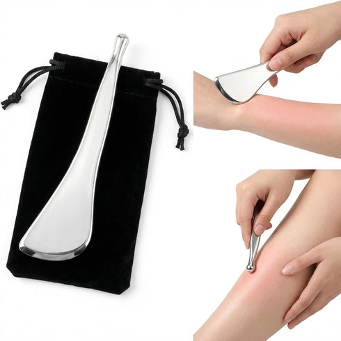 xaytsut 2-in-1 Acupressure Pen, Dual-Ended Stainless Steel Gua Sha Scraper and Large Tip