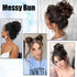 Messy Bun Hair Pieces, Human Hair with Elastic Band, Fluffy Chignon Ponytail Hair Extension for Women, 1Pack Straight