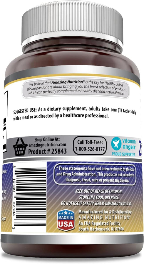 Amazing Formulas Zinc Gluconate 50mg 250 Tablets Supplement | Non-GMO | Gluten Free | Made in USA