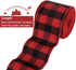 Tenn Well Buffalo Plaid Ribbon, 19.6 Yards, 2.5 Inch, Red and Black for Bow Making, Christmas Decor