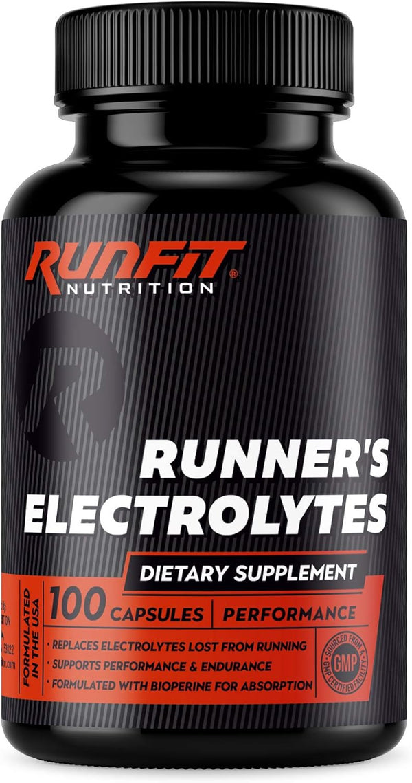 Runner's Electrolytes - Salt Electrolyte Pills for Hydration, Stops Cramps, Boosts Endurance - 100 Capsules