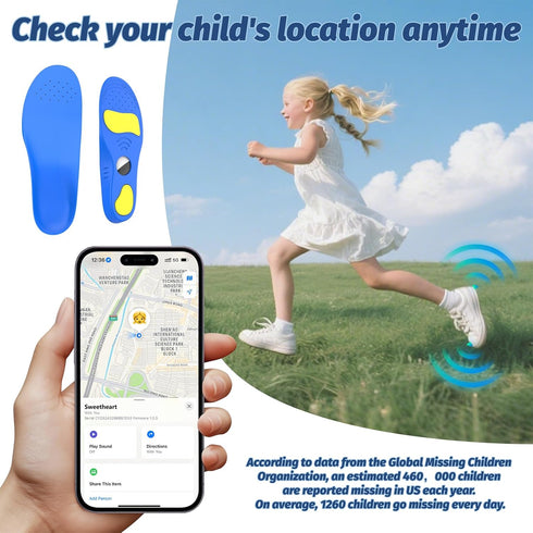 Tasege (Foot:8.7-9.4IN/Insole 9.2-9.8IN/M's 5-M's6/W's 6.5W's 7.5) Insoles for airtag Kids, Kids air-tag Shoe Insert