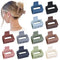 Sisiaipu 2 Inch Medium Hair Claw Clips, 12 Pcs Square Clips for Thin Hair Matte Nonslip Acrylic Accessories