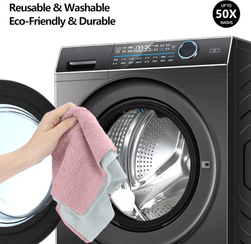 Microfiber Cleaning Cloth Roll, Tear Away Towels, Reusable Washable Rags, 20 Sheets for Kitchen and Car