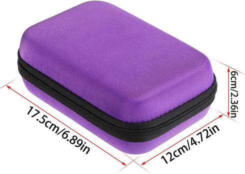 Hipiwe Hard Shell Essential Oil Carrying Case, Holds 12 Bottles, Travel Size Organizer for Essential Oils (Purple)