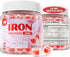 Vegan Iron Gummies Supplement for Women with Vitamin C, Beet Root, Vitamin B12, Folate for Energy Boost (60 Cts)