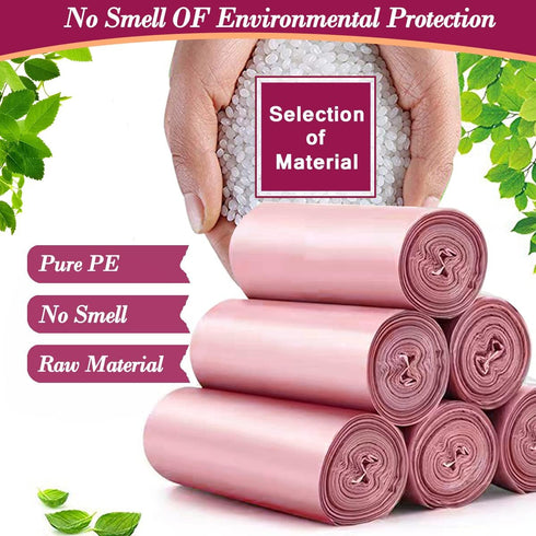 4 Gallon Pink Trash Bags, 180pcs, Strong Garbage Bags for Bathroom, Home, Office, Fit 12-15 Liter