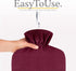 Qomfor 1.8L Cozy Hot Water Bottle with Soft Fleece Cover - Large - Premium Hot Water Bag for Pain Relief, Period