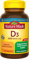 Nature Made Vitamin D3 2000 IU (50 mcg), 220 Tablets, Dietary Supplement for Bone, Teeth, Muscle, Immune Health