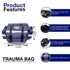 KB-RO74-B 17" 9" 7", Primacare First Responder Trauma Bag, x x Blue EMT/EMS Medical Supply Organizer with Padded