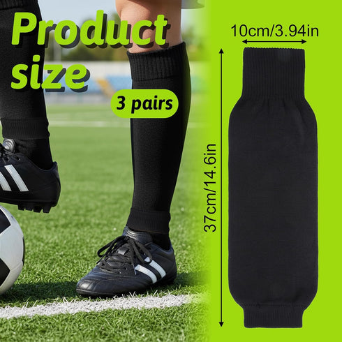 Jxiwfvl 3 Pairs Soccer Shin Guards Sleeves Youth, Leg Sleeve Socks, Elastic Grip Pre Cut Soccer Socks, Shin Guard