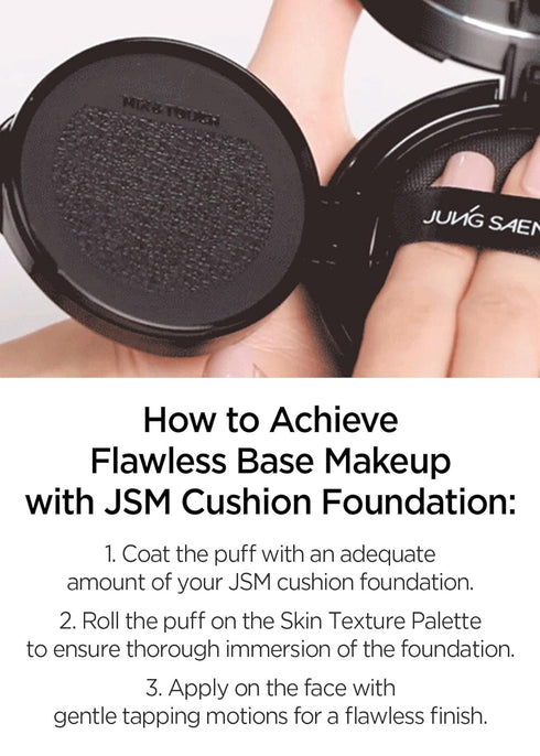 JUNG SAEM MOOL Natural Cover Cushion Puff, 2.1 Inch Round Shape for Smooth Fitting