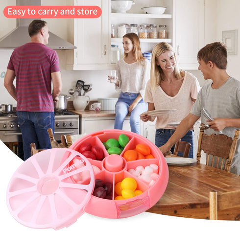 KINMINGZHU 7 Creative Portable Mini Day Weekly Circular Shape Rotary Cute Fruit Style Pill Storage Case Box (Pomelo)
