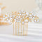 Olbye Bridal Headpiece - Rhinestone Crystal Flower Hair Comb and Clips for Brides and Women (Gold)